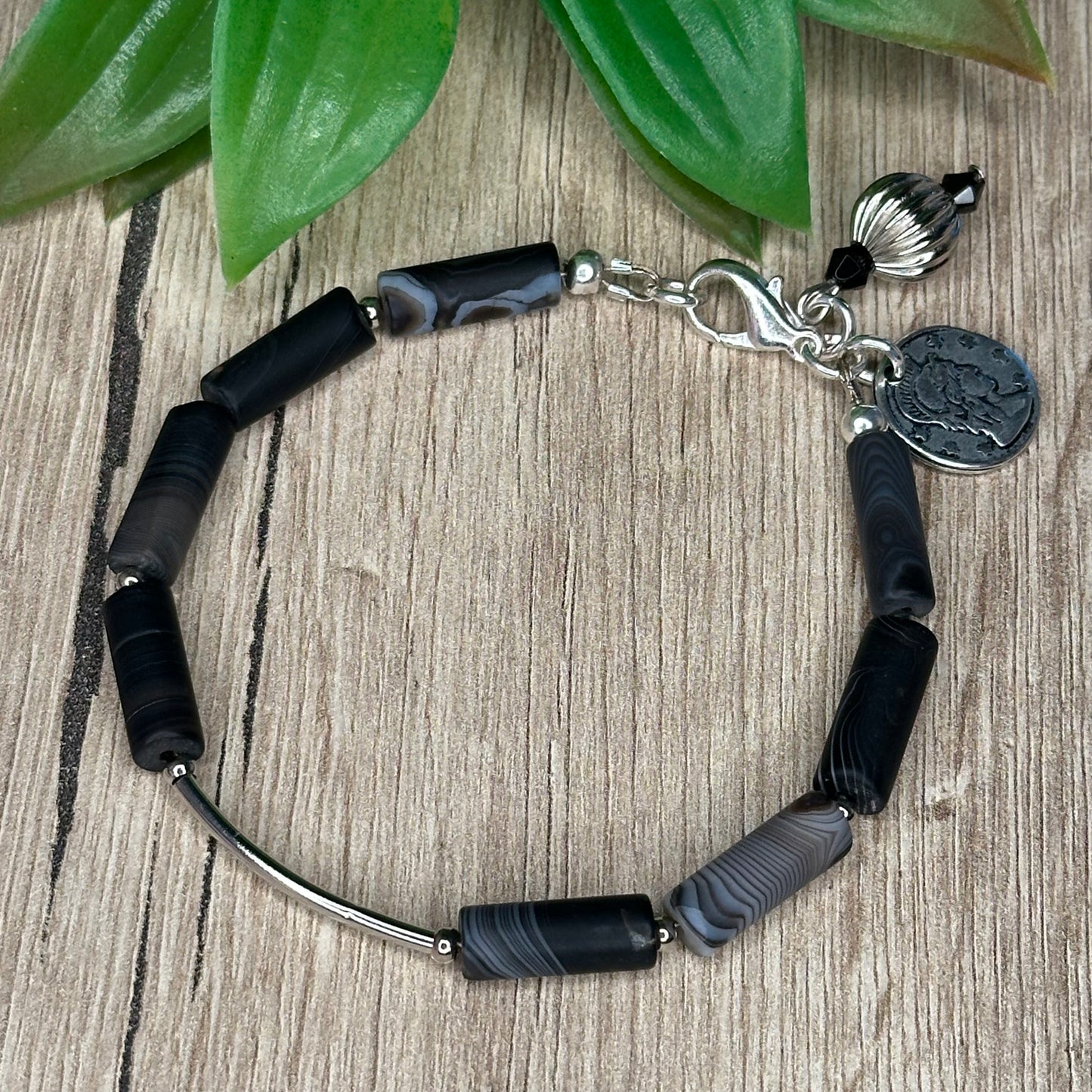 Armband zwarte Agaat