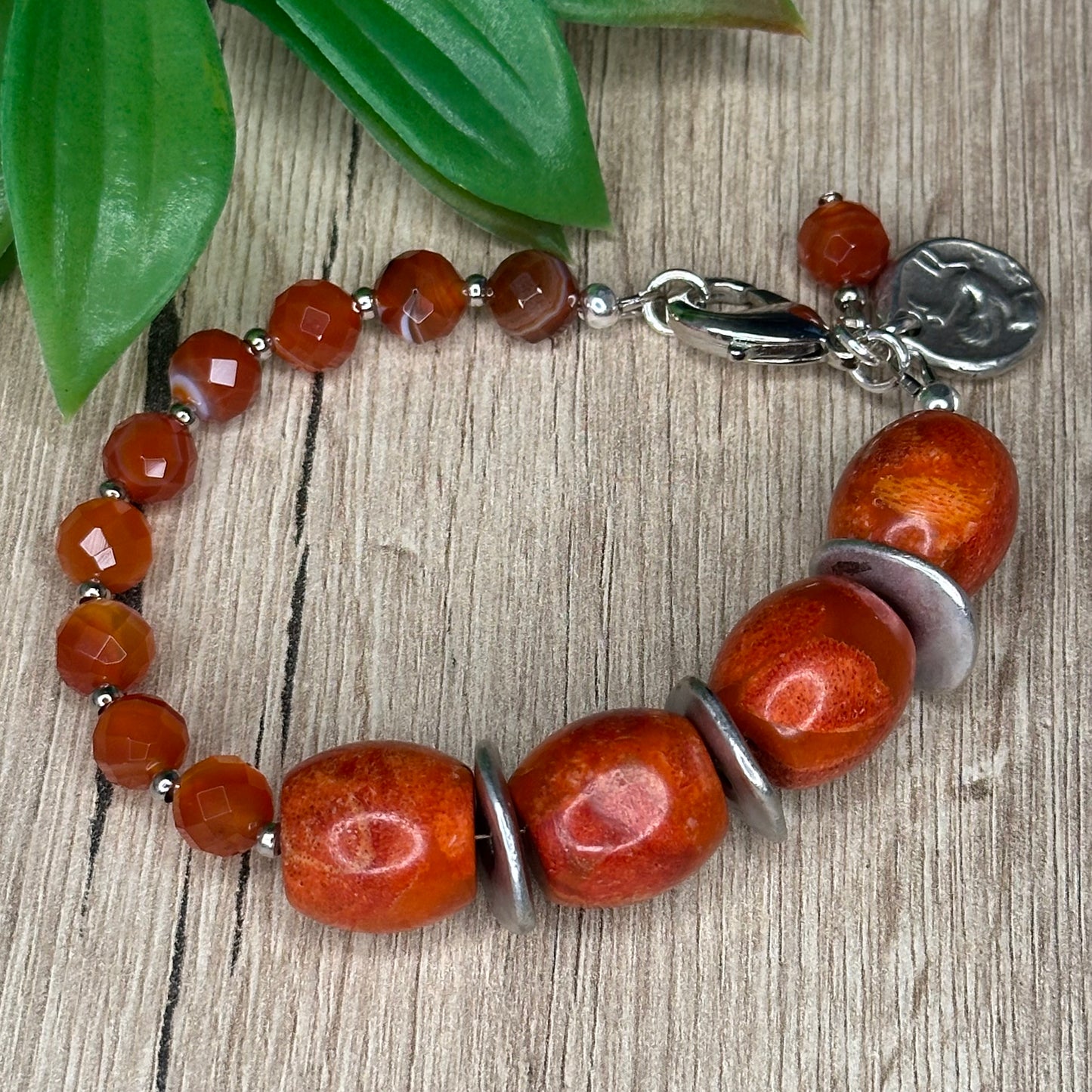 Armband bloedkoraal - Carneool