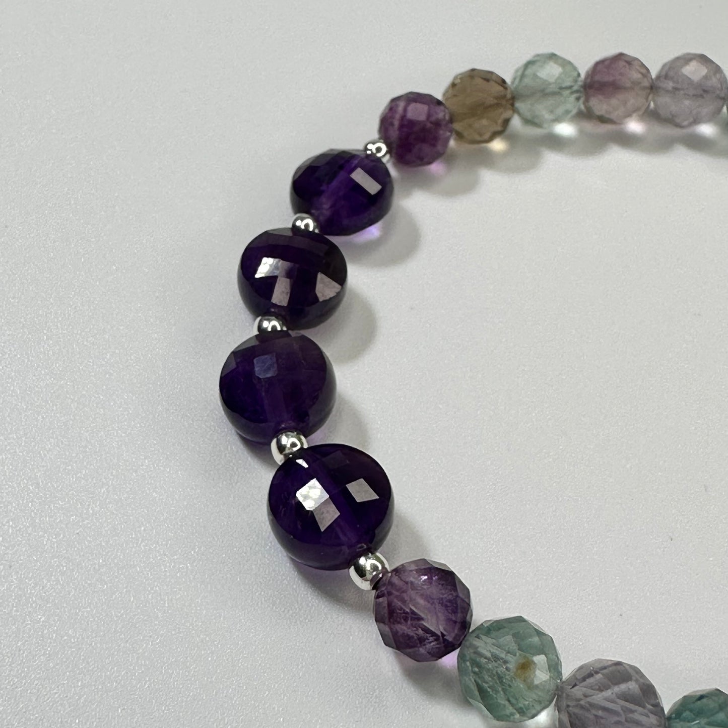 Armband Fluoriet & Amethyst