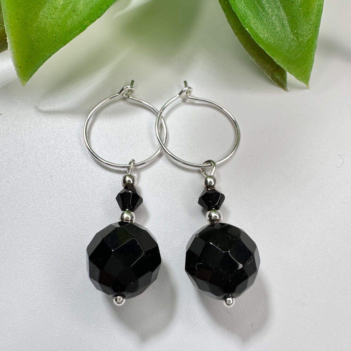 Oorbellen Silver Onyx