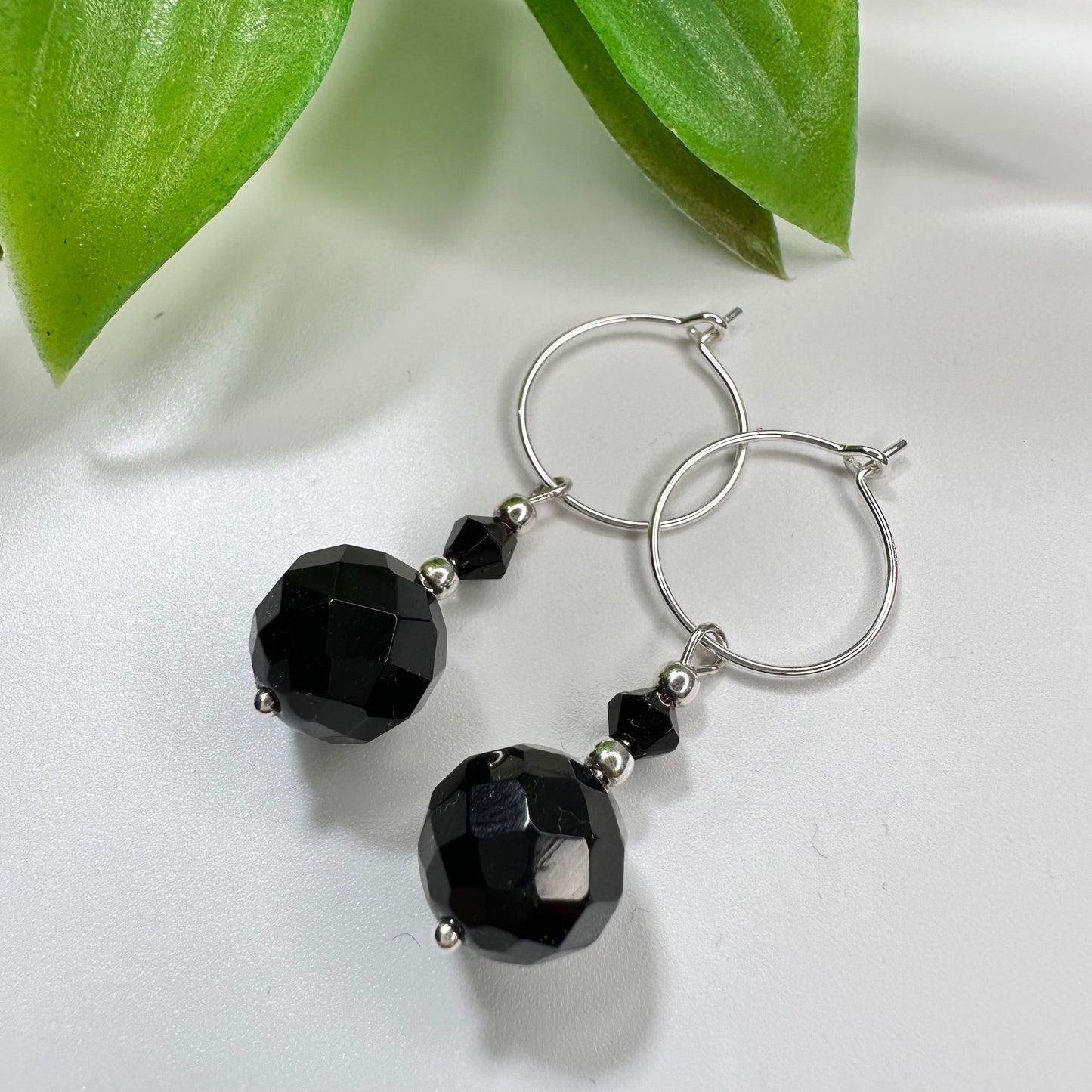 Oorbellen Silver Onyx
