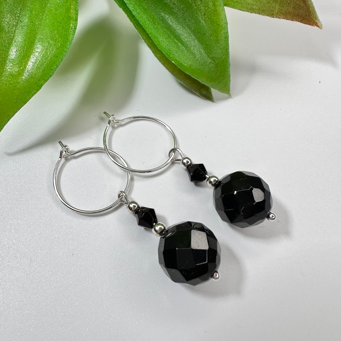 Oorbellen Silver Onyx