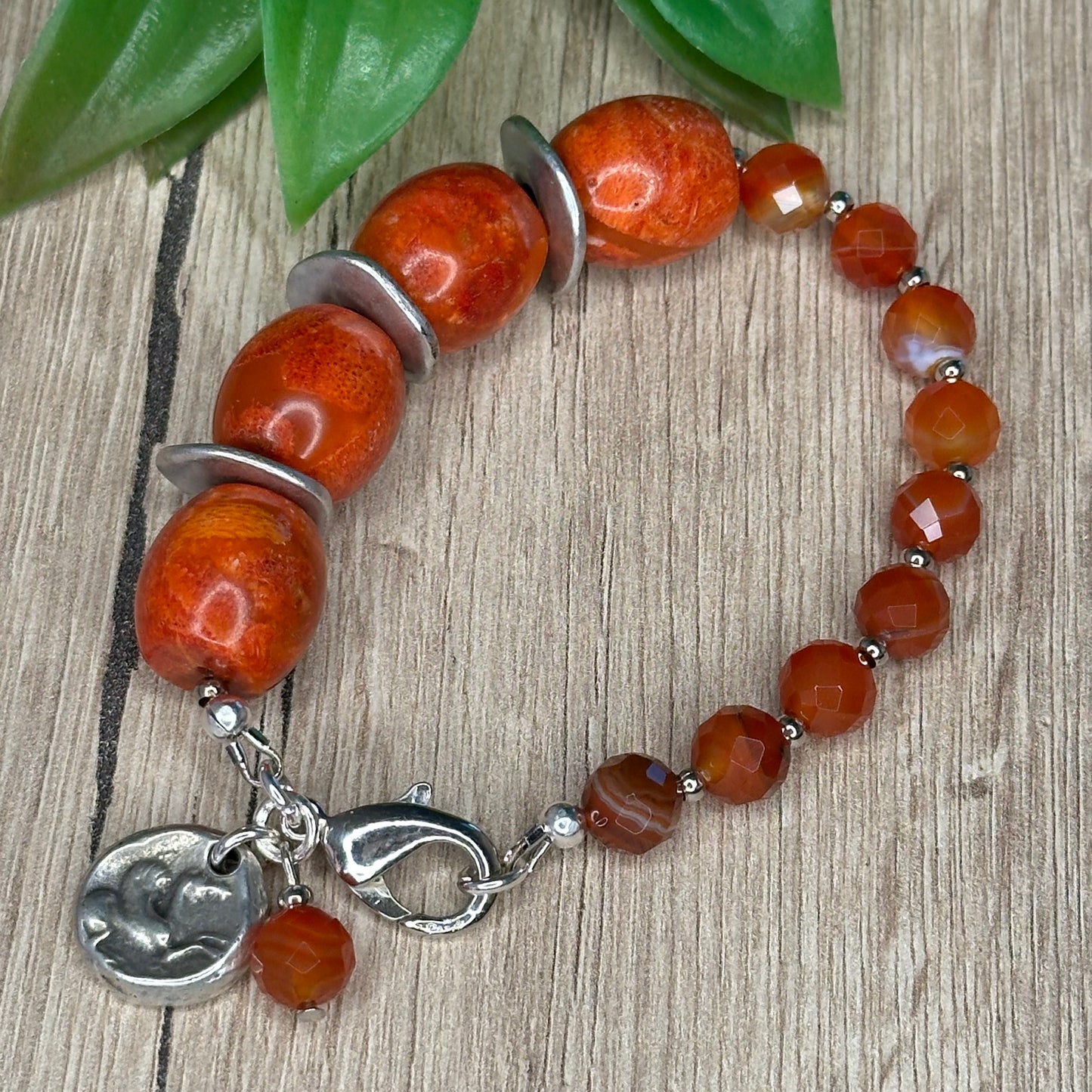 Armband bloedkoraal - Carneool