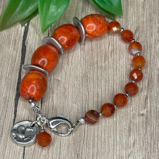 Armband bloedkoraal - Carneool
