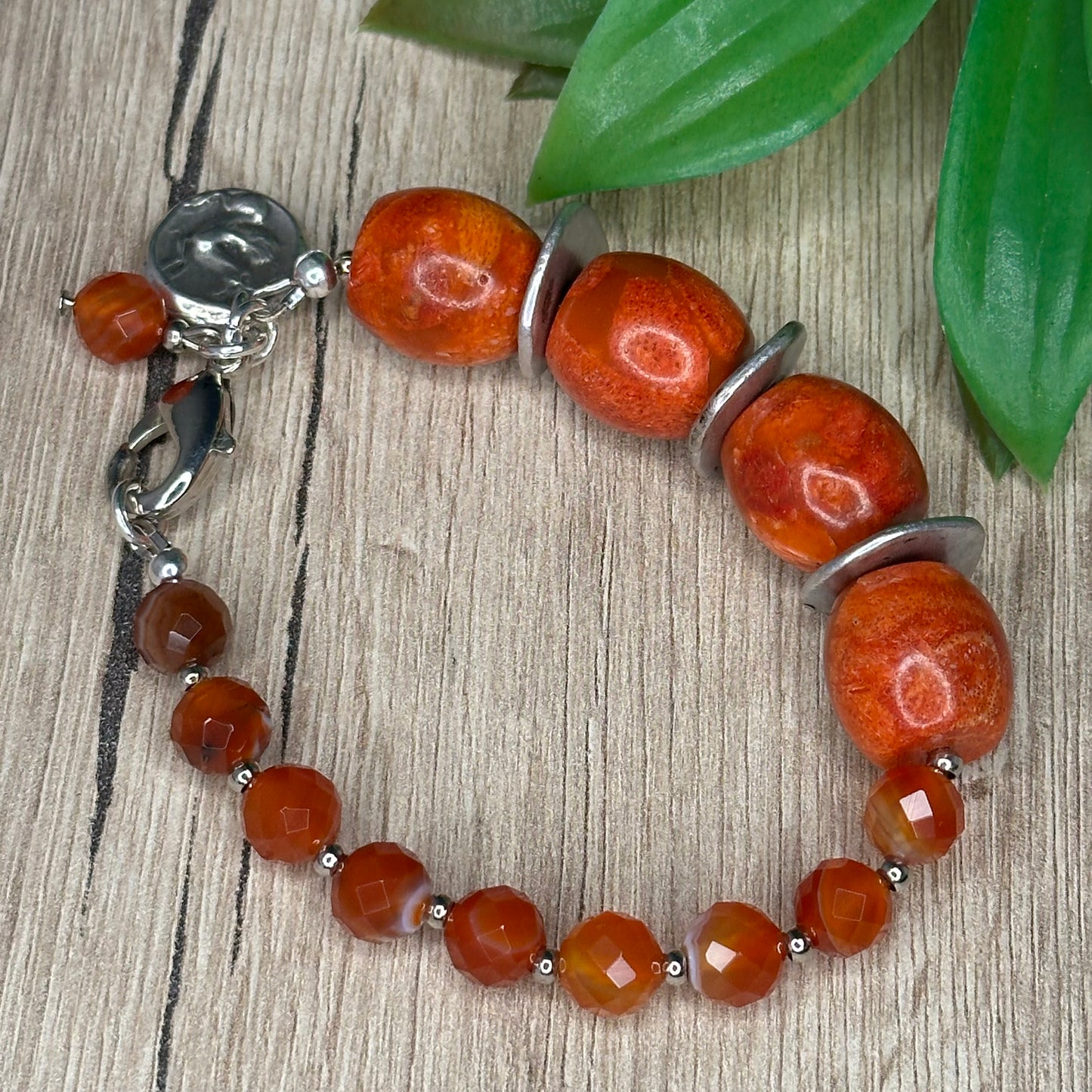 Armband bloedkoraal - Carneool