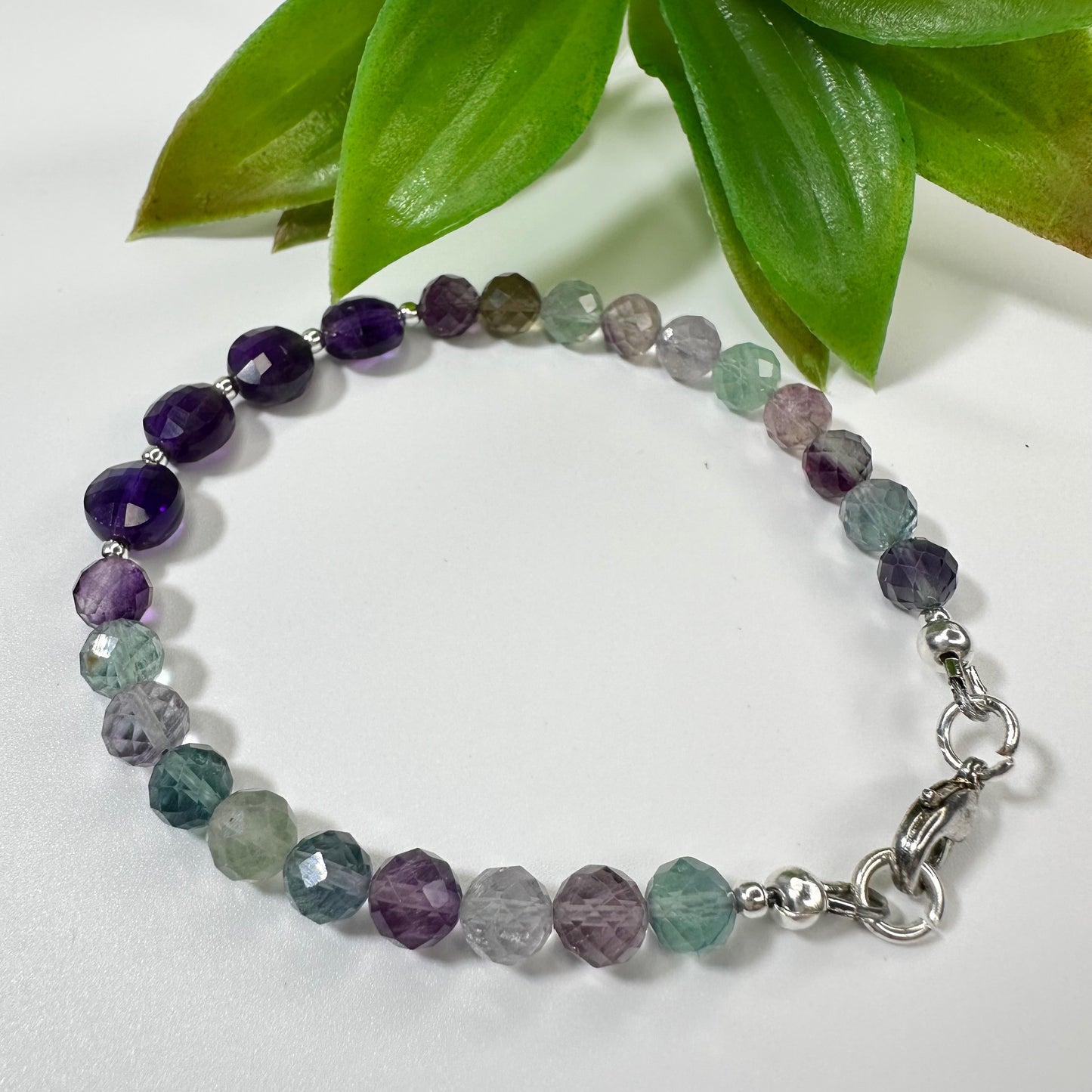 Armband Fluoriet & Amethyst
