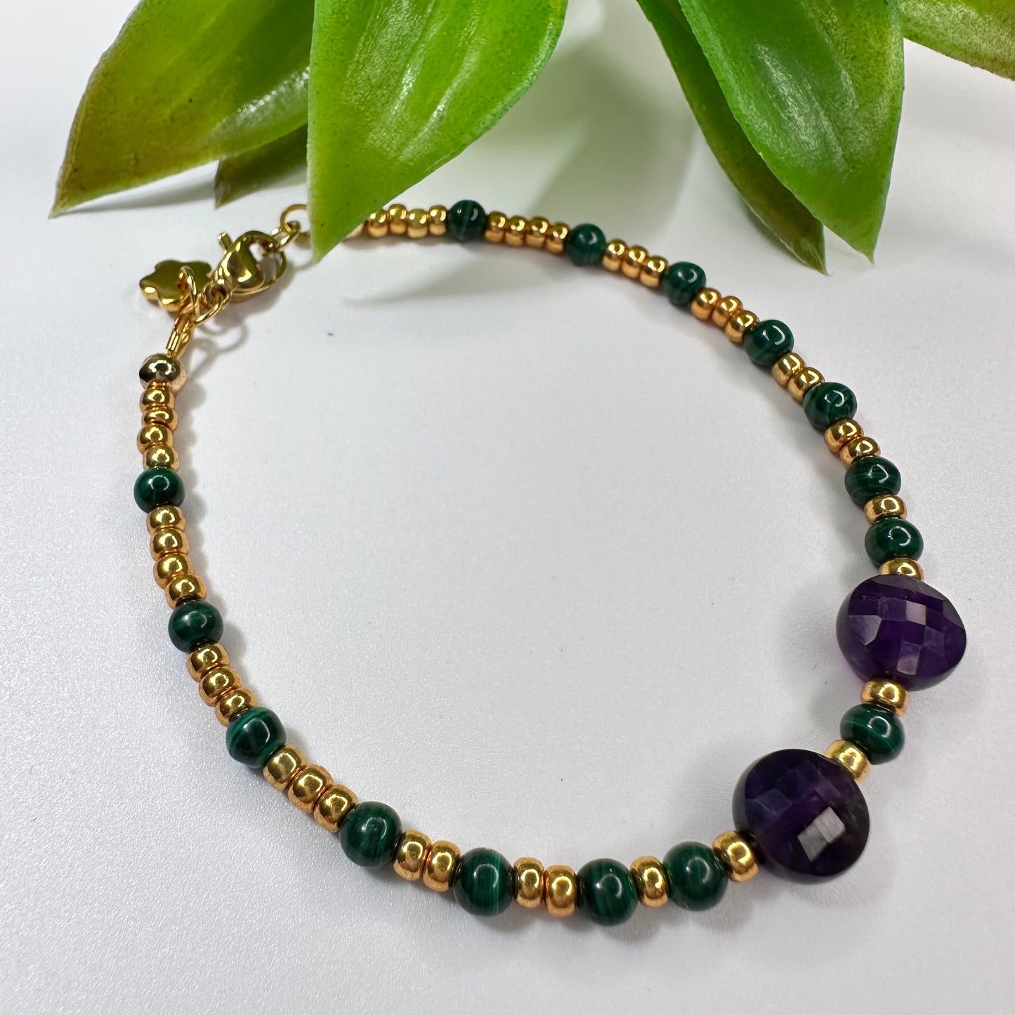 Armband Malachiet & Amethyst