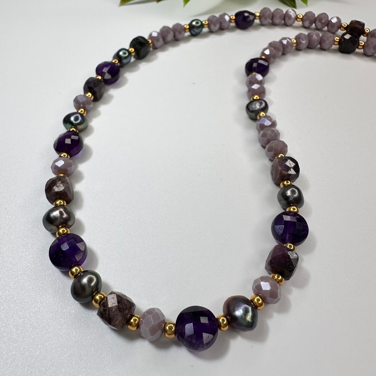 Ketting Robijn, Saffier & Amethyst