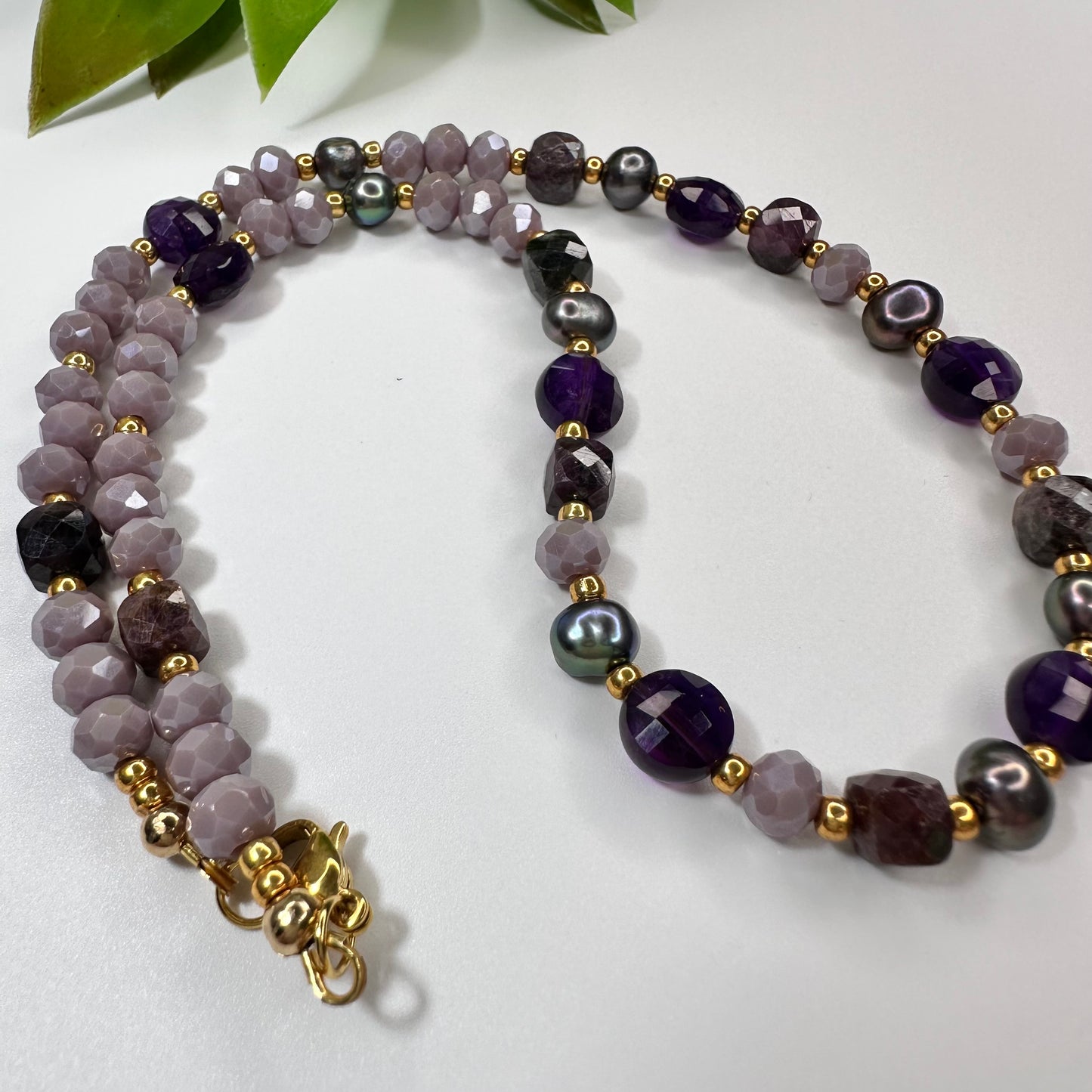 Ketting Robijn, Saffier & Amethyst